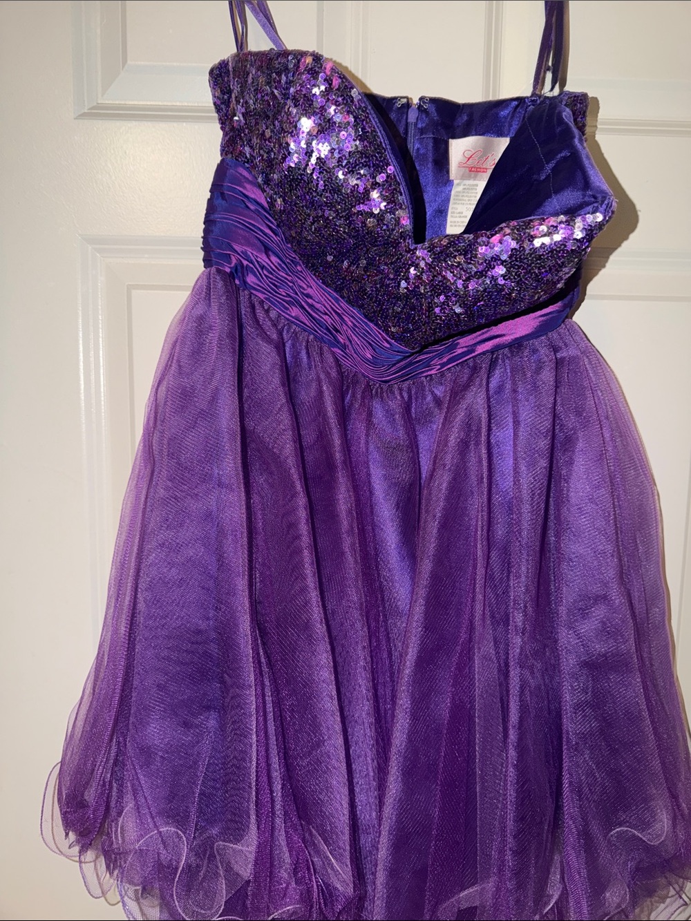 Women’s Purple Sequin Tulle Party Dress